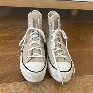 Tan Platform Converse